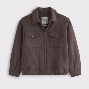 NWT A&F Vegan Suede Bomber Jacket